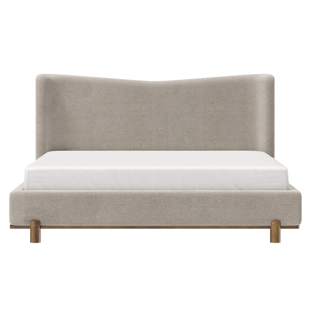 Isadora 78″ King Platform Bed (Dark Beige)
