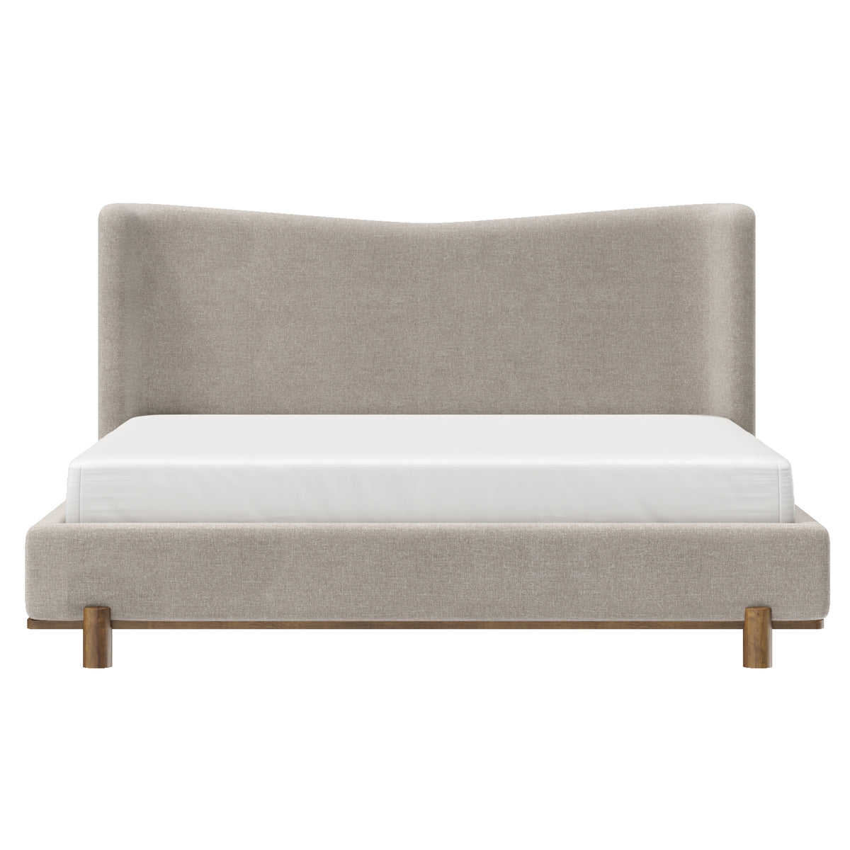 Isadora 78″ King Platform Bed (Dark Beige)