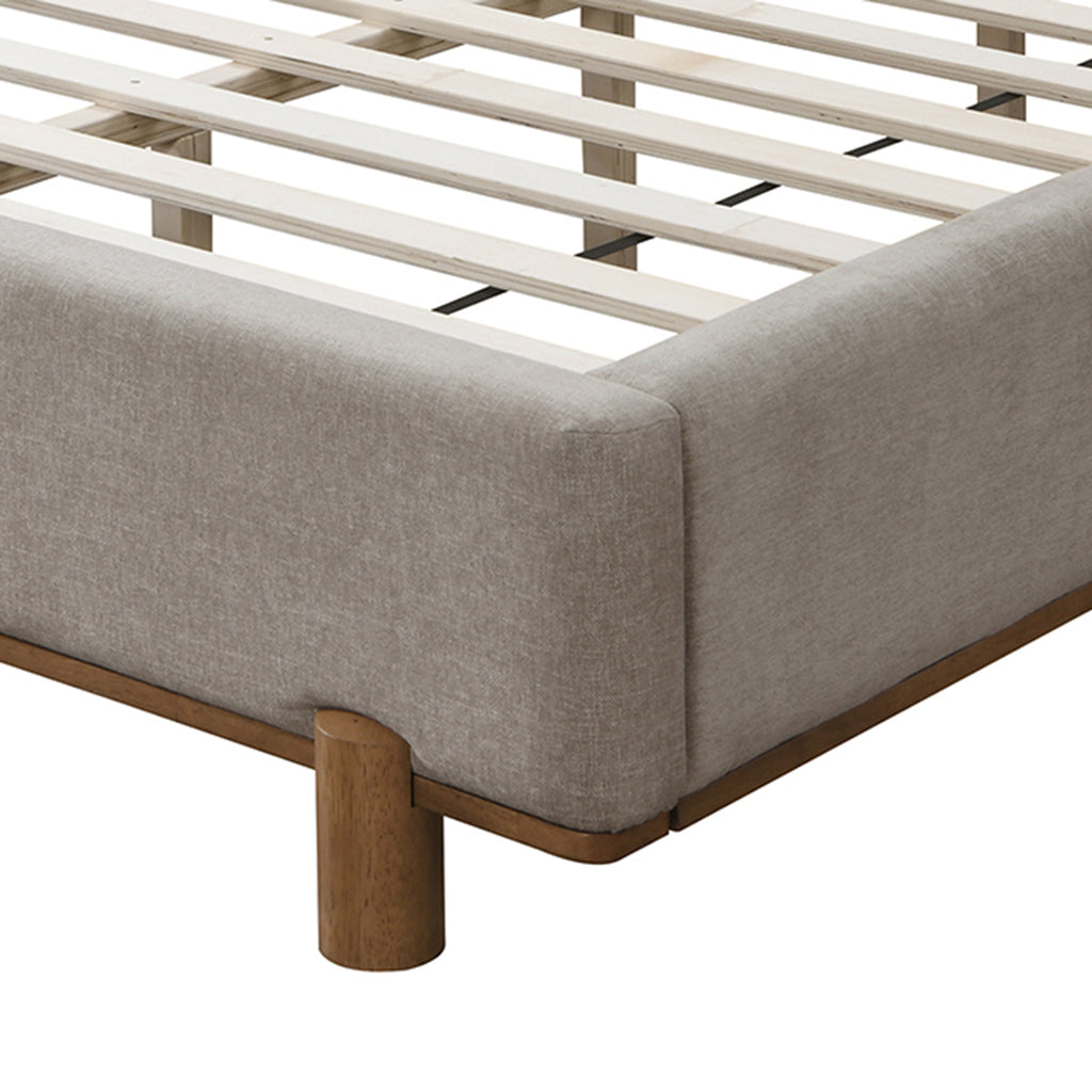 Isadora 78″ King Platform Bed (Dark Beige)