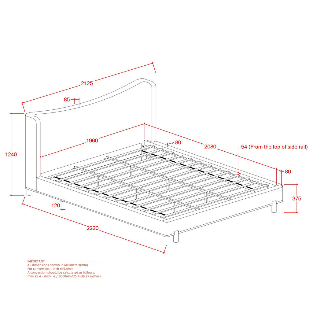 Isadora 78″ King Platform Bed (Dark Beige)