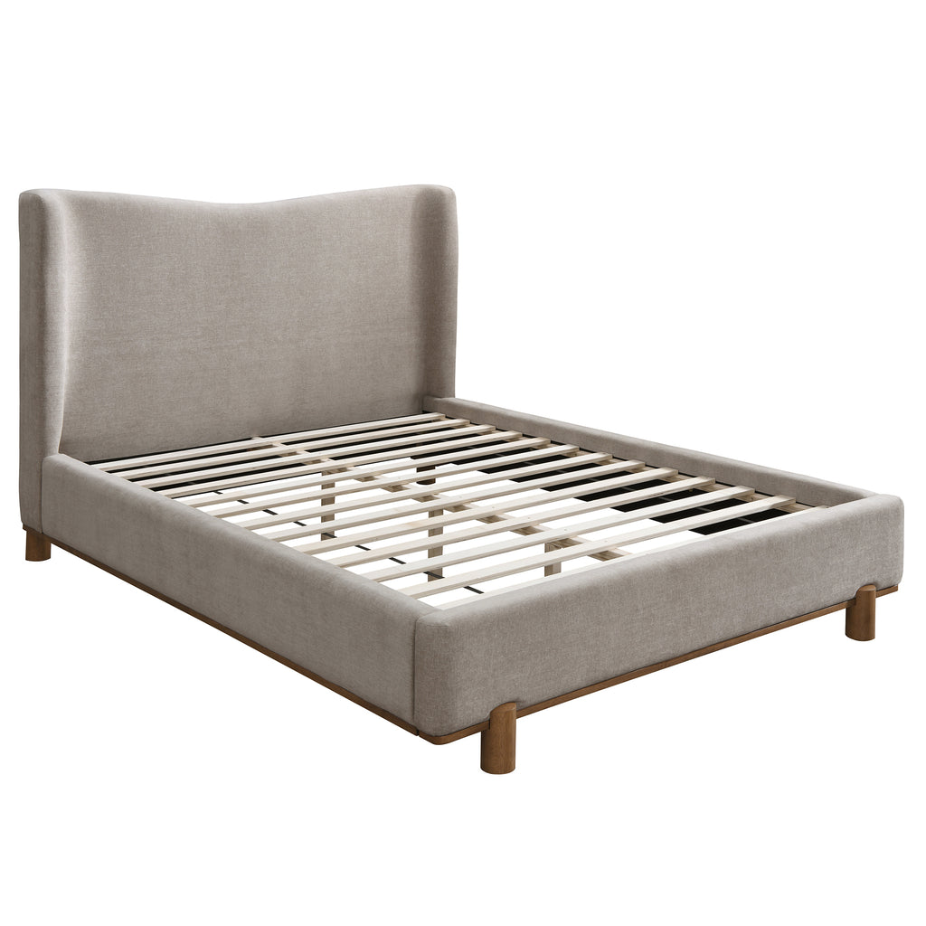 Isadora 60″ Queen Platform Bed (Dark Beige)