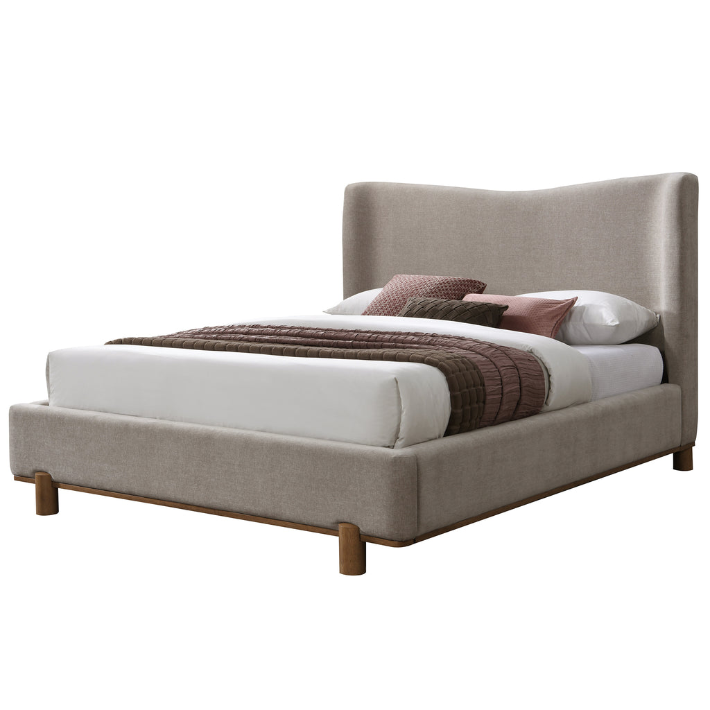 Isadora 60″ Queen Platform Bed (Dark Beige)