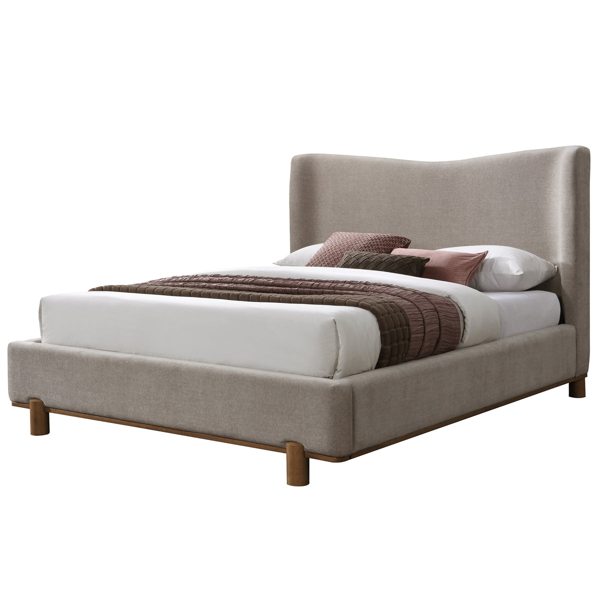 Isadora 60″ Queen Platform Bed (Dark Beige)