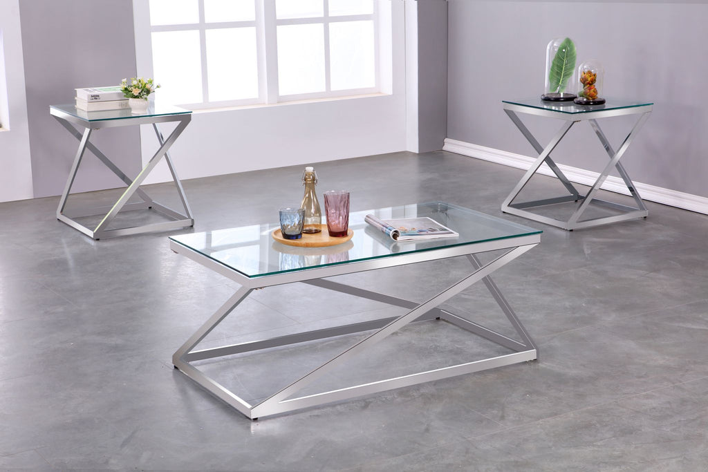 3-Peice Coffee Table Set (Silver)