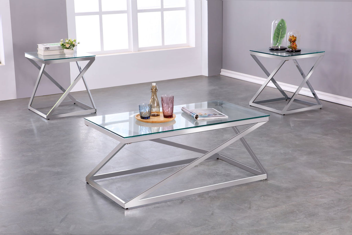 3-Peice Coffee Table Set (Silver)