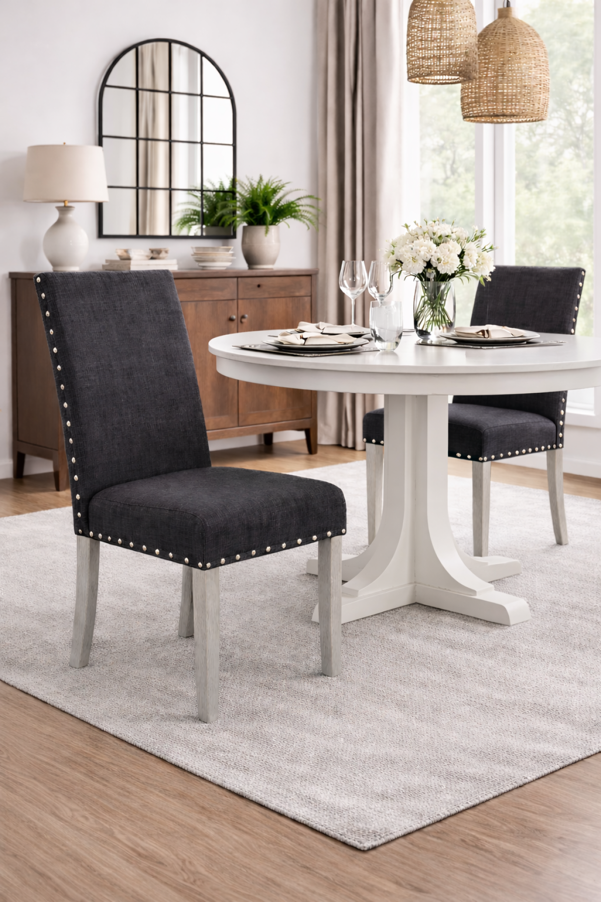 Dining Chair (Dark Grey) (Set of 2)