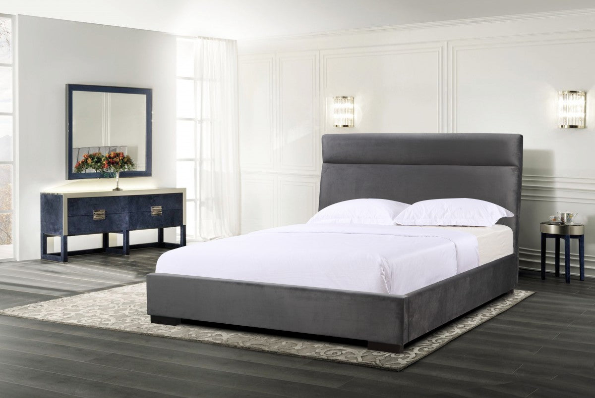 Queen Platform Bed (Grey) - ZX-381Q