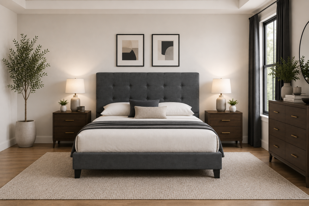 Full Platform Bed (Dark Grey)