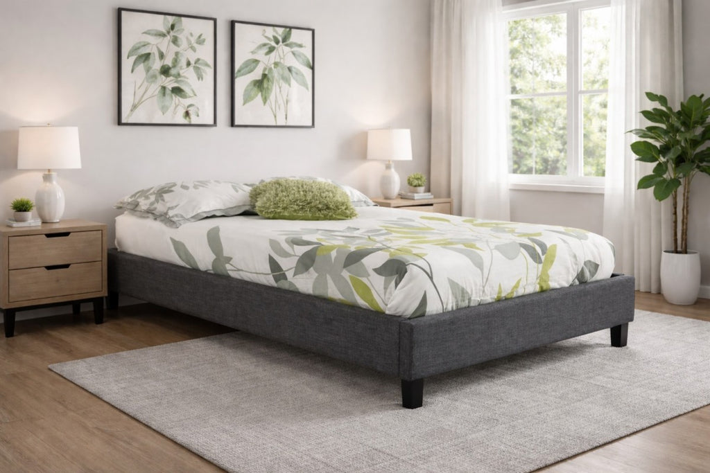 Queen Platform Bed Frame (Grey)