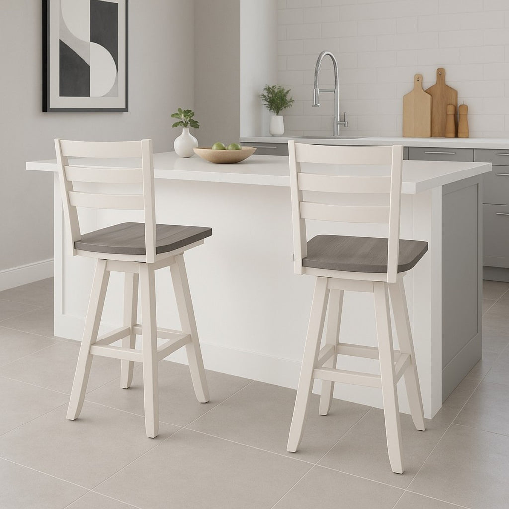 Counter Stool (Grey/White) (Set of 2)