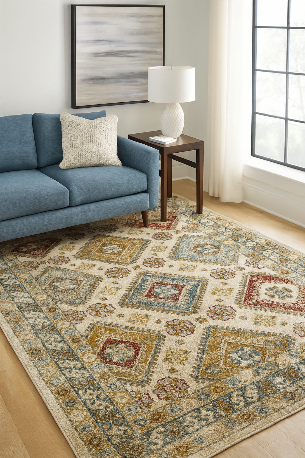 Maisha 7 x 9 Area Rug (Cream/Grey/Taupe)