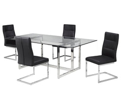 5-Piece Dining Set (Black) - 5001