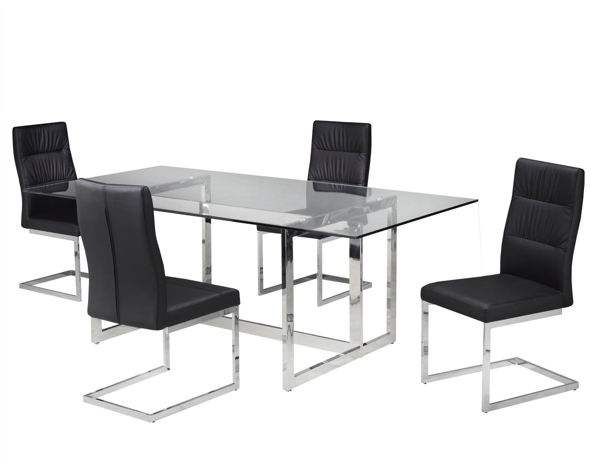 5-Piece Dining Set (Black) - 5001