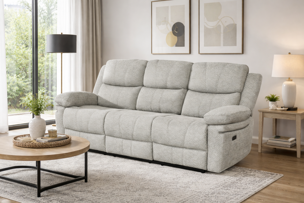 Thea Power Recliner Sofa (Beige)