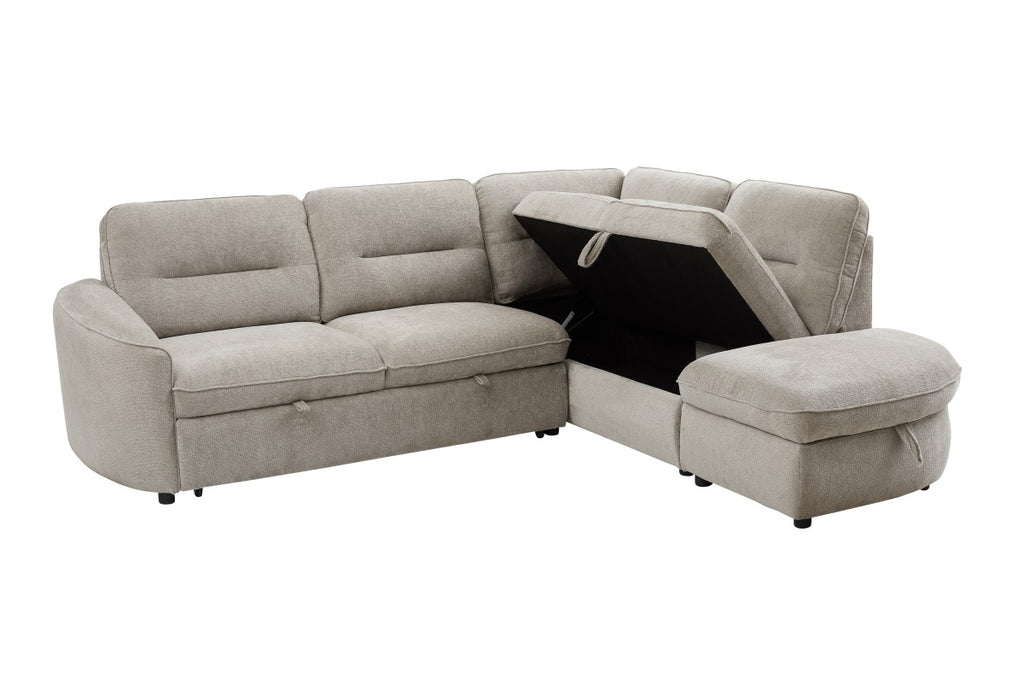 RHF Sectional Sleeper (Beige)