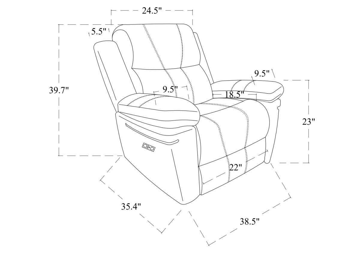 Thea Power Recliner (Charcoal)