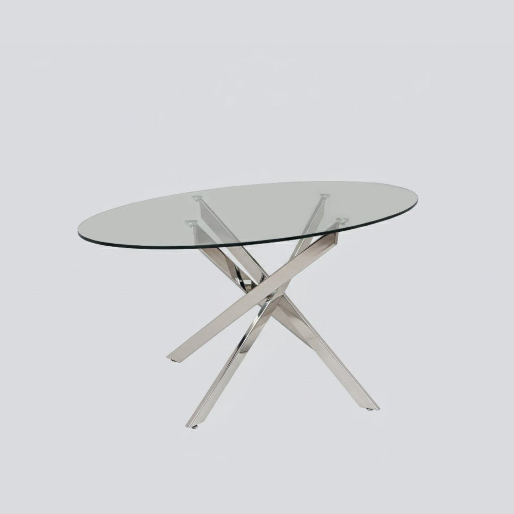Genesis Oval Dining Table – Silver