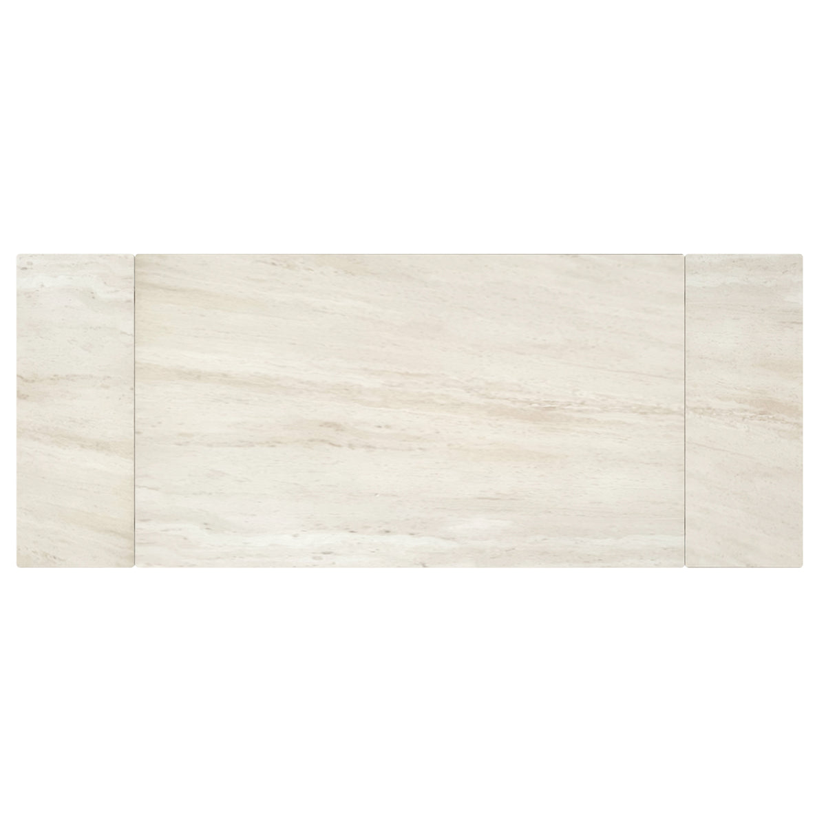 Bellaro Dining Table with Extension, 55″-79″ (Travertine and Cream)