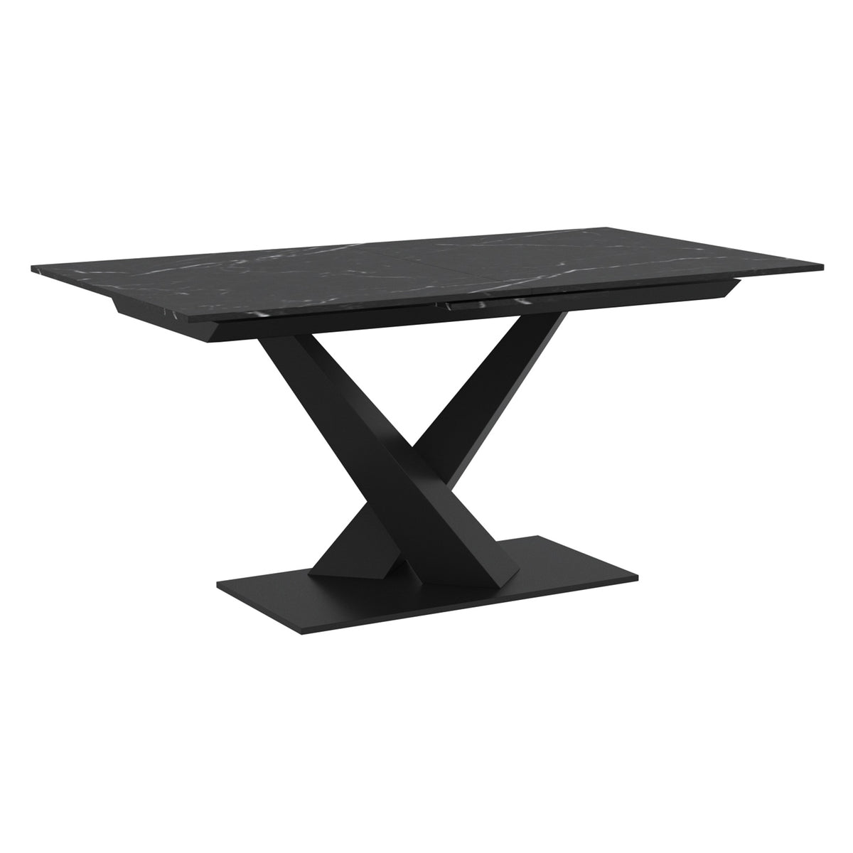 Julius Dining Table with Extension, 63″-79″ (Black and Black)