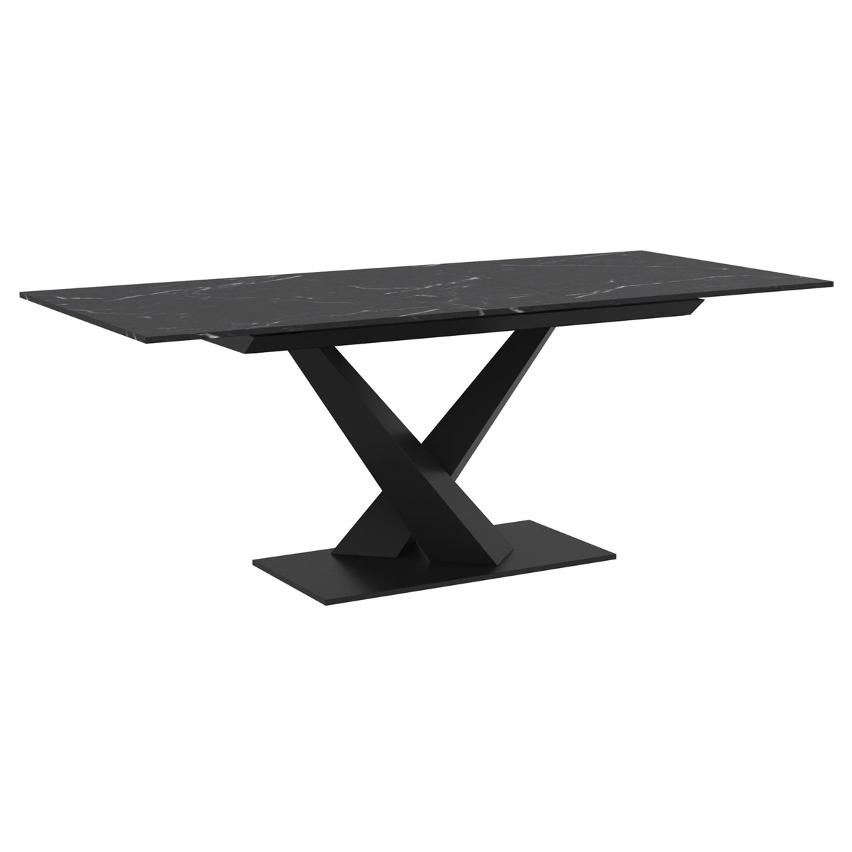 Julius Dining Table with Extension, 63″-79″ (Black and Black)