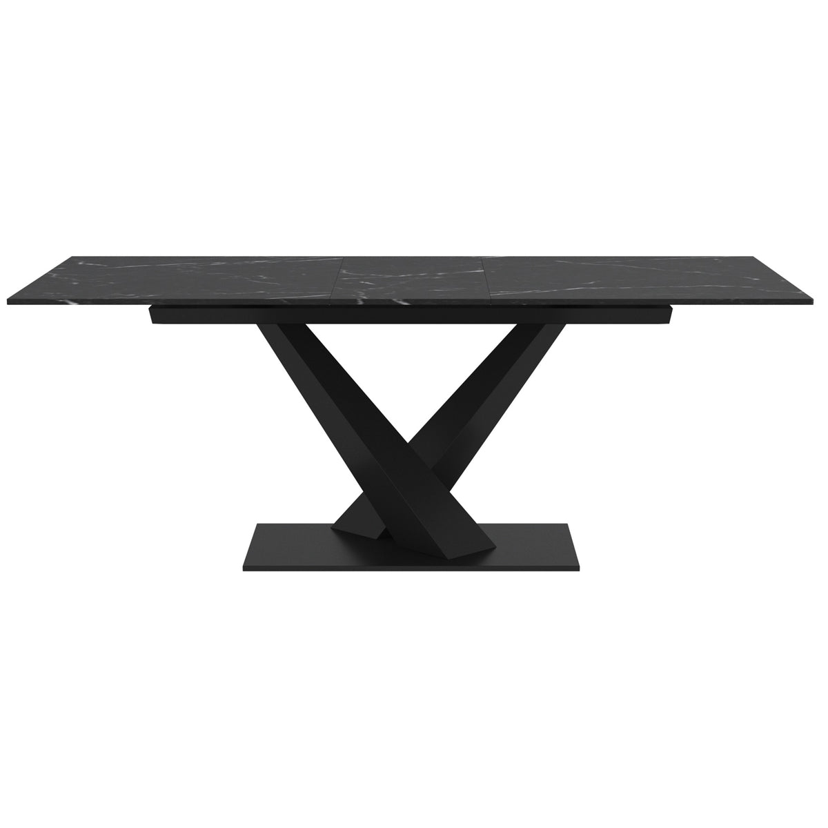 Julius Dining Table with Extension, 63″-79″ (Black and Black)