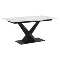Julius Dining Table with Extension, 63″-79″ (White and Black)
