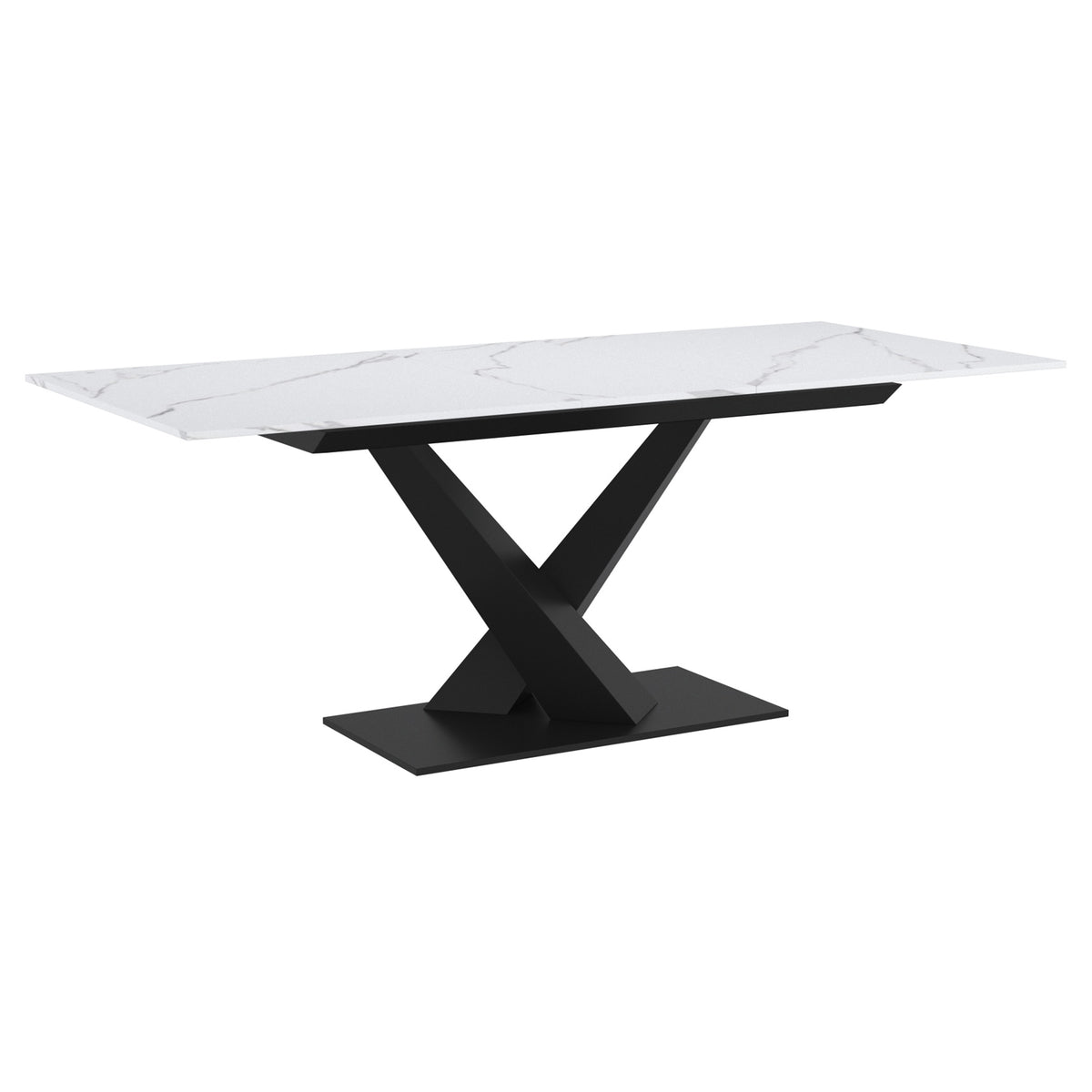 Julius Dining Table with Extension, 63″-79″ (White and Black)