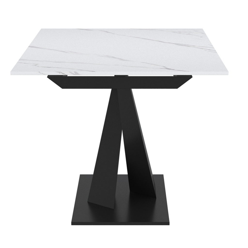 Julius Dining Table with Extension, 63″-79″ (White and Black)