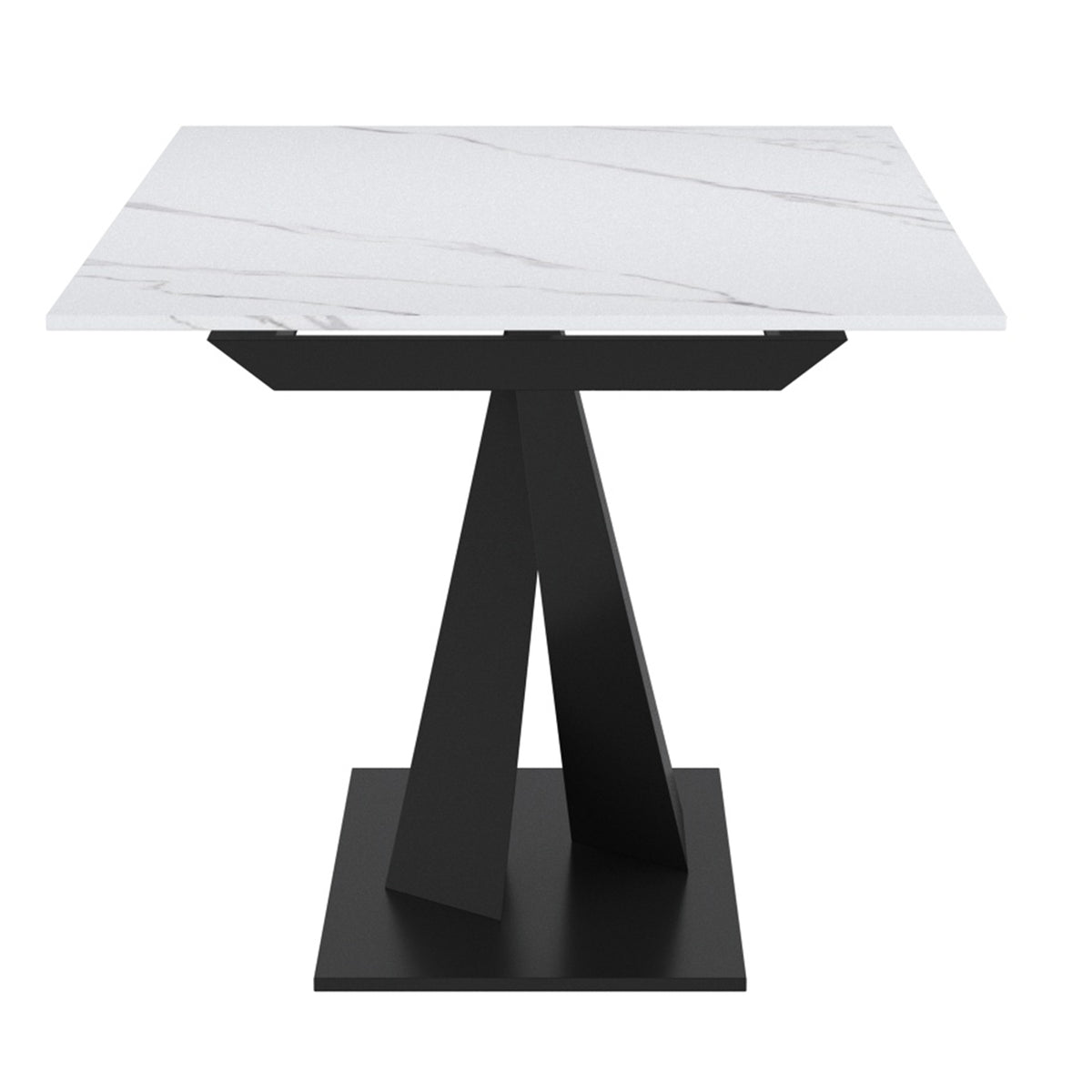 Julius Dining Table with Extension, 63″-79″ (White and Black)