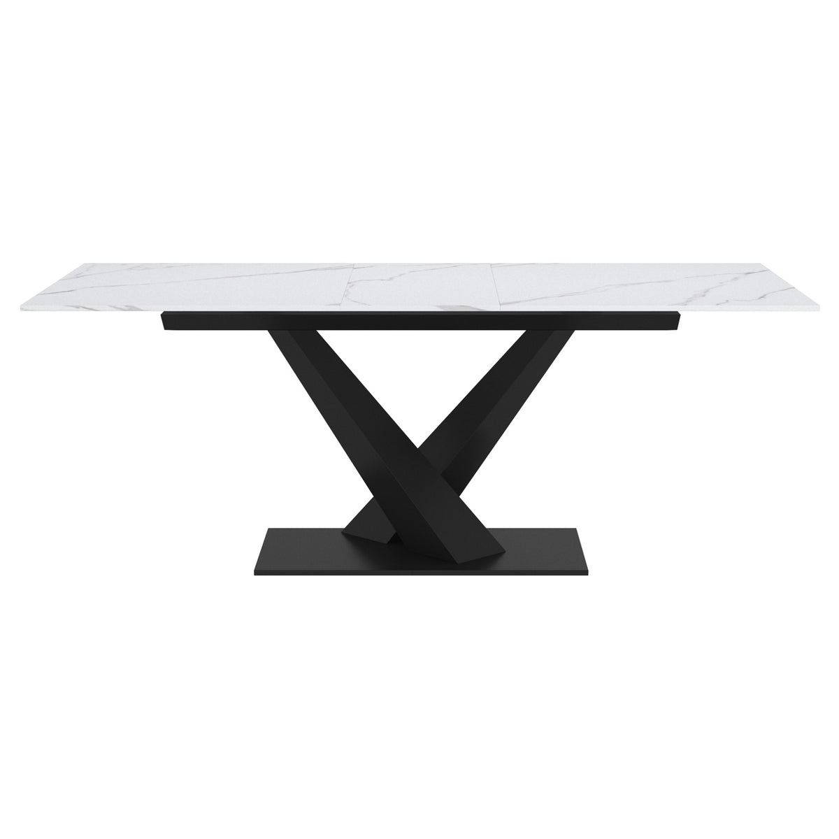 Julius Dining Table with Extension, 63″-79″ (White and Black)