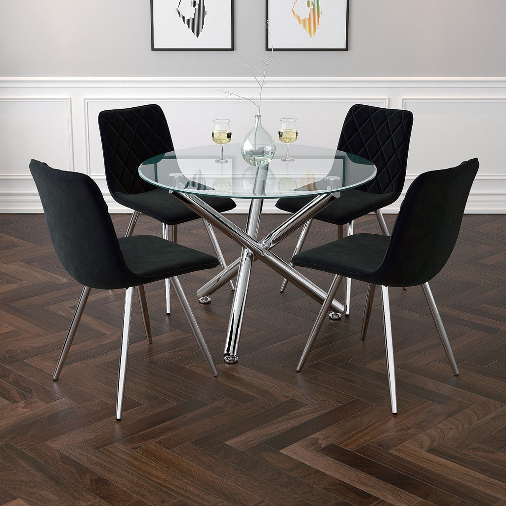 Solara Ii Round Dining Table, 40″ (Chrome)