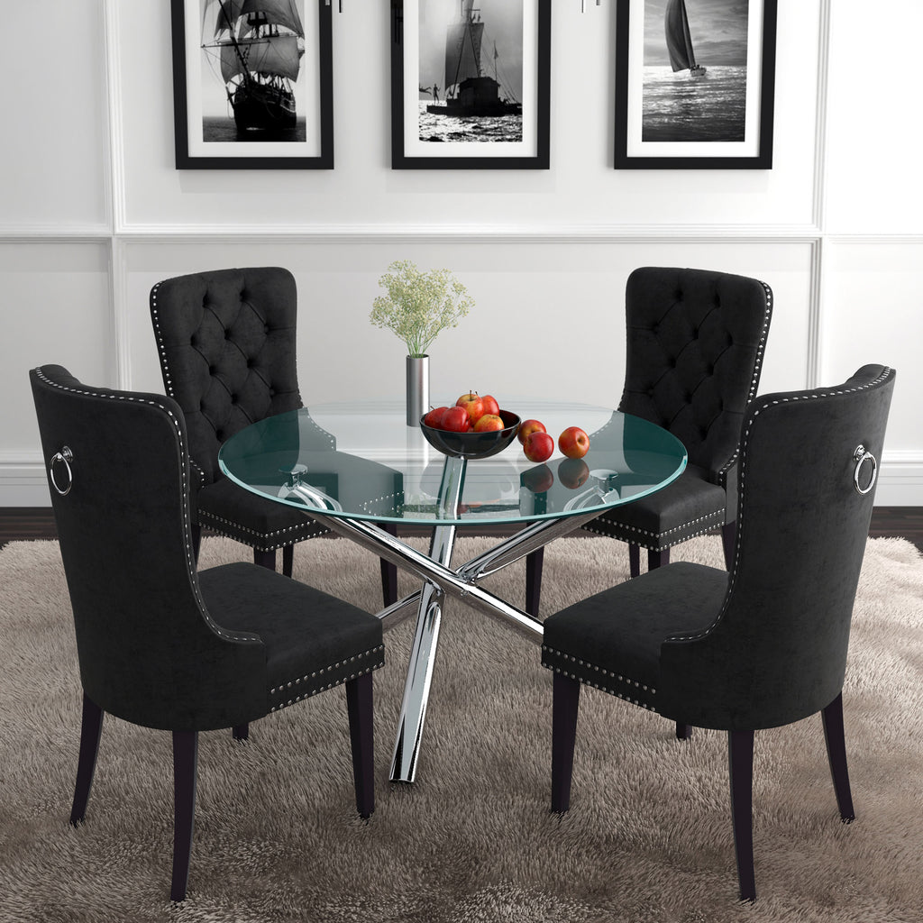 Solara Ii Round Dining Table, 40″ (Chrome)