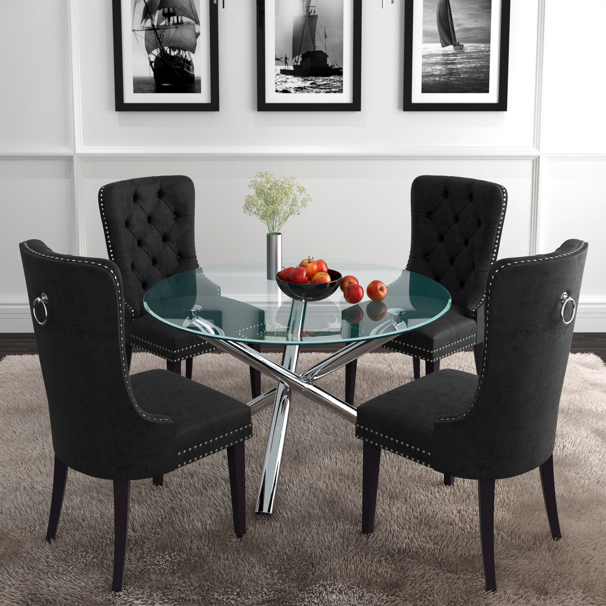 Solara Ii Round Dining Table, 40″ (Chrome)
