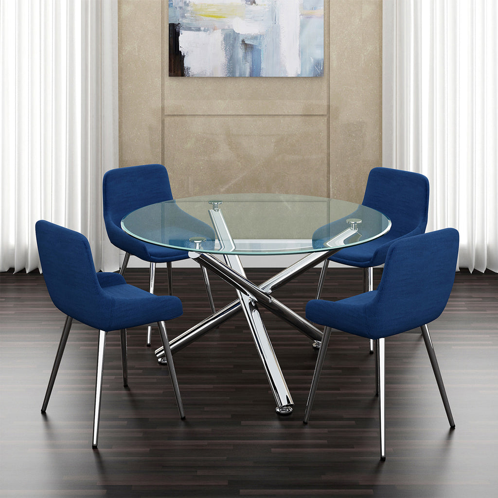 Solara Ii Round Dining Table, 40″ (Chrome)