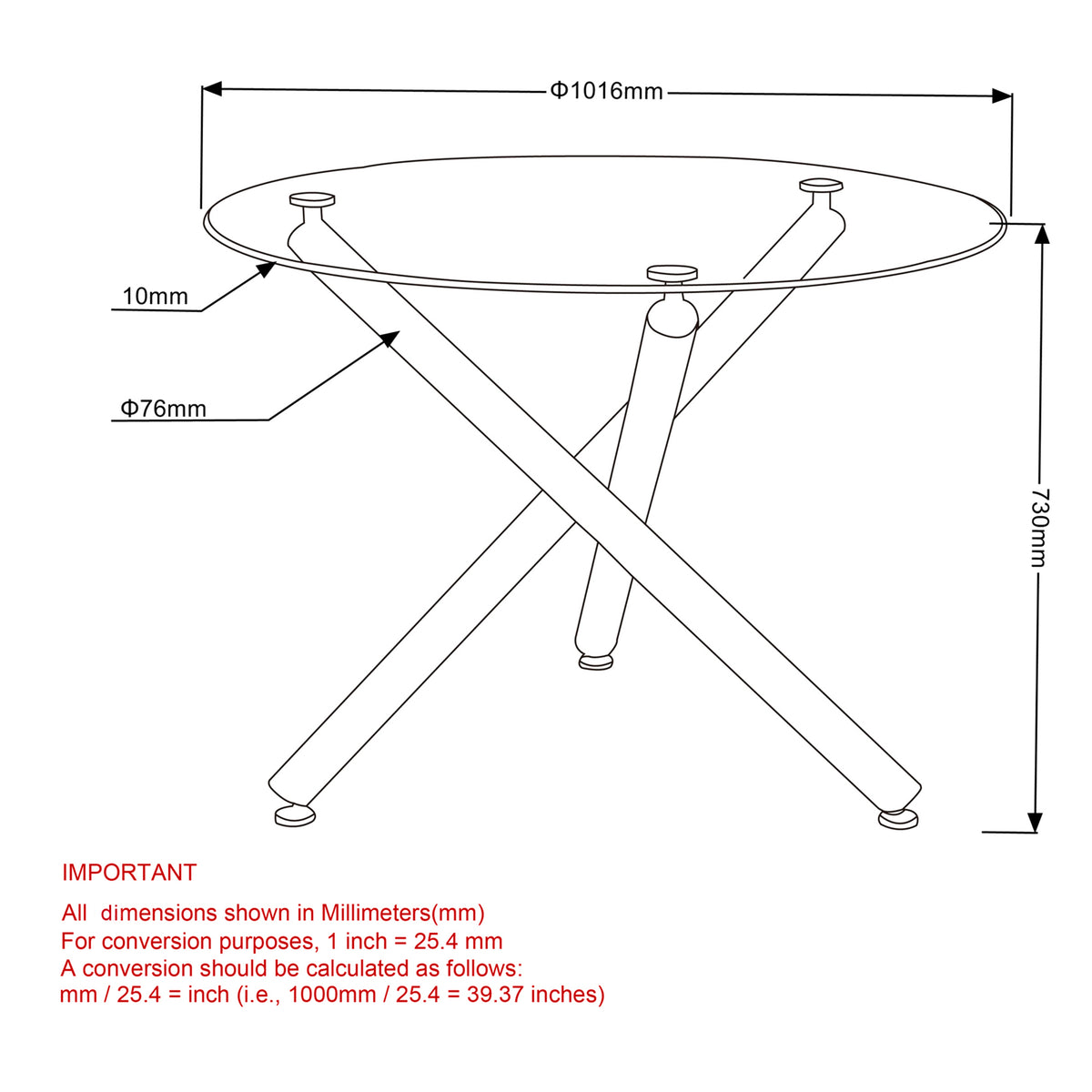 Solara Ii Round Dining Table, 40″ (Chrome)