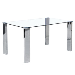 Frankfurt Rectangular Dining Table, 55″ (Stainless Steel)