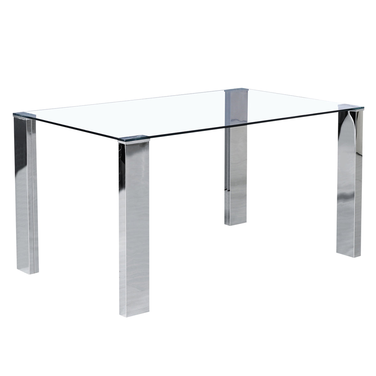 Frankfurt Rectangular Dining Table, 55″ (Stainless Steel)