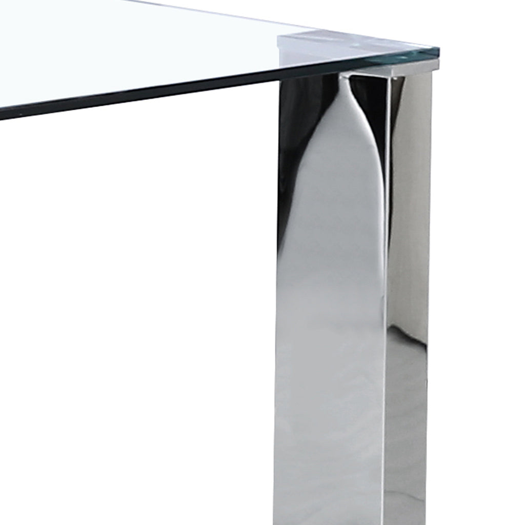 Frankfurt Rectangular Dining Table, 55″ (Stainless Steel)