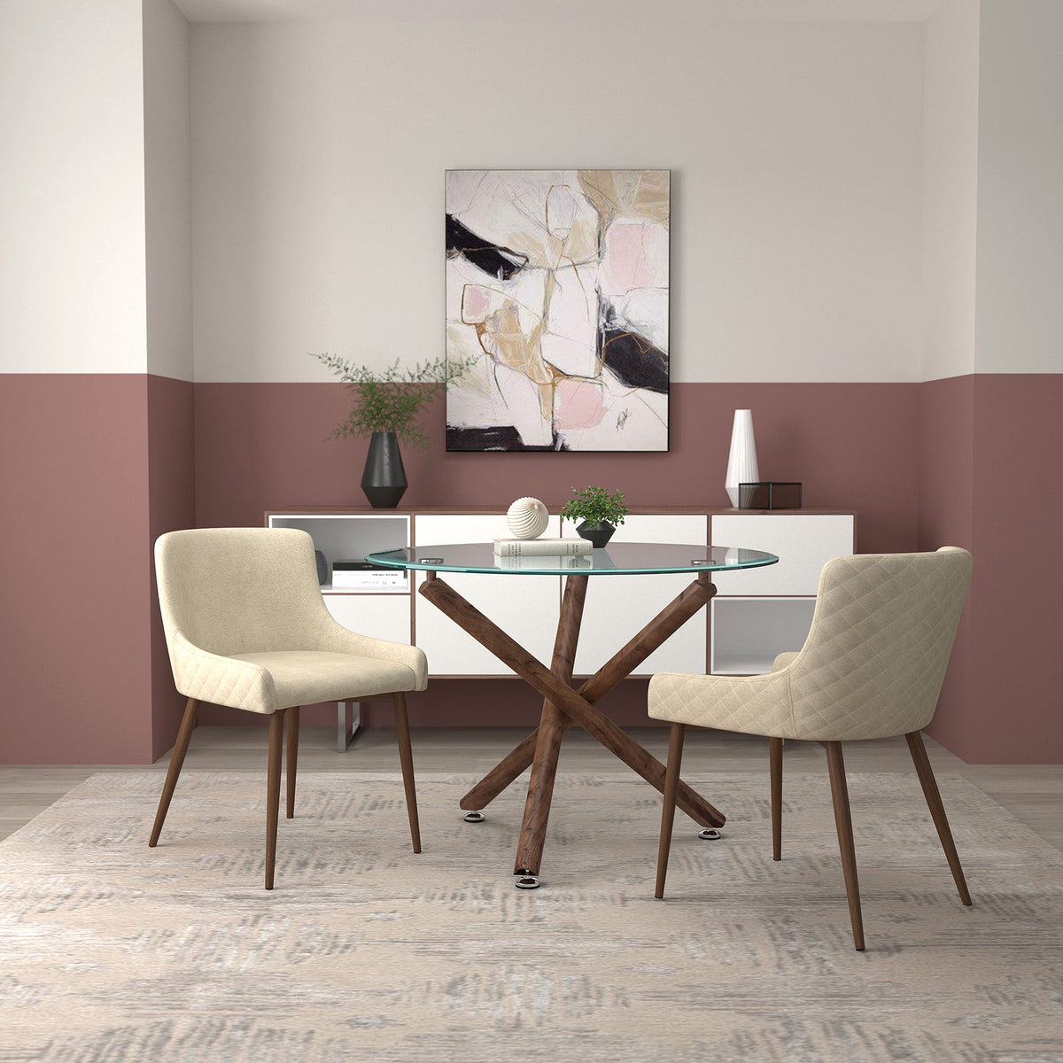 Rocca Round Dining Table, 40″ (Walnut)