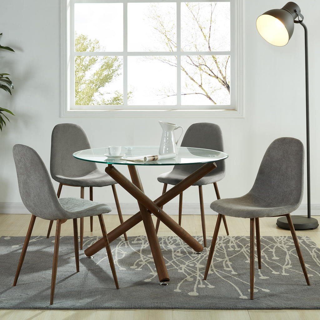 Rocca Round Dining Table, 40″ (Walnut)