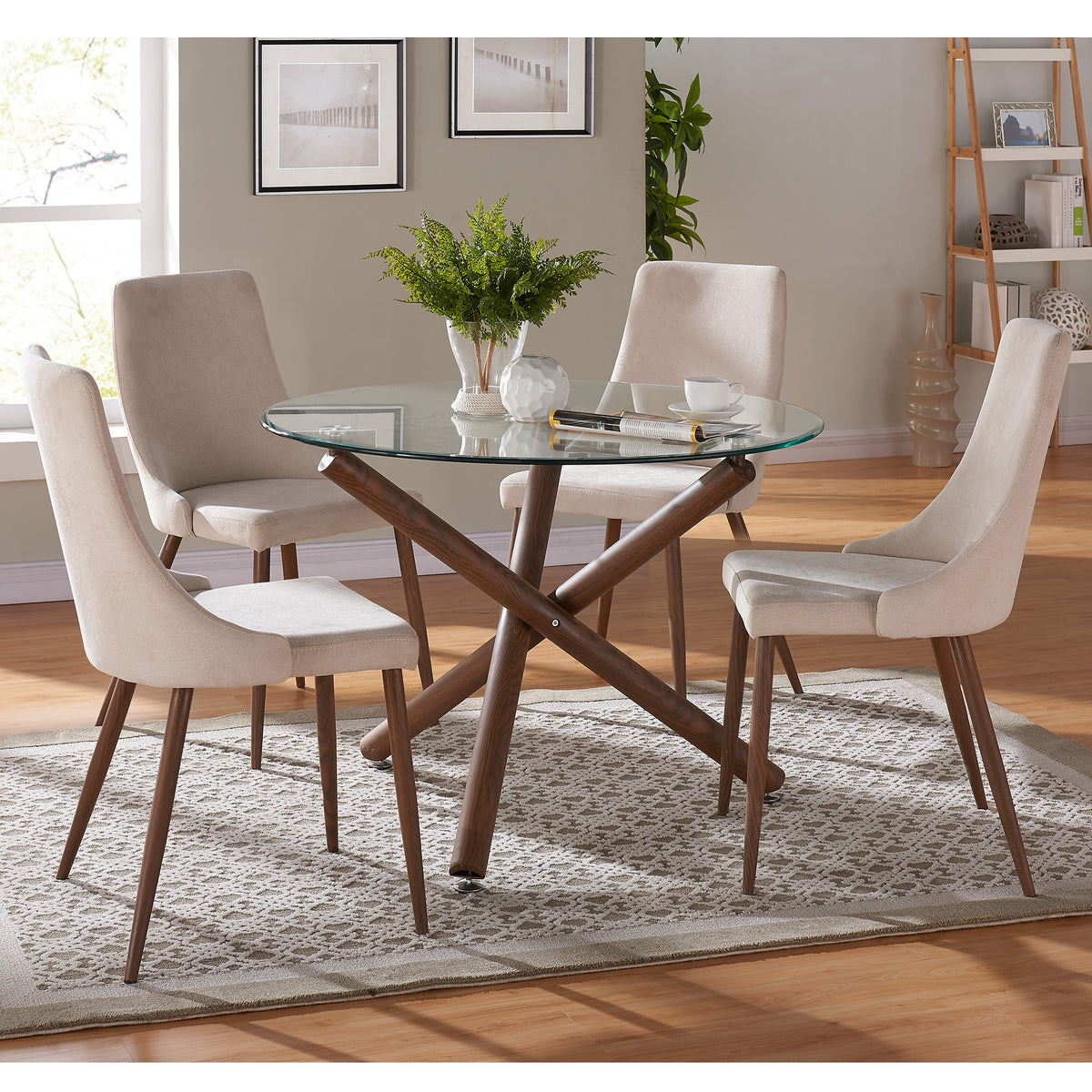 Rocca Round Dining Table, 40″ (Walnut)