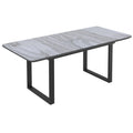 Gavin Dining Table with Extension, 63″-79″ (Black and Faux Marble)