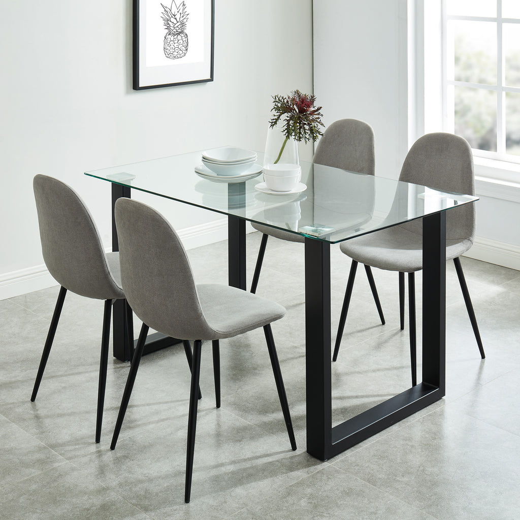 Franco Rectangular Dining Table, 55″ (Black)