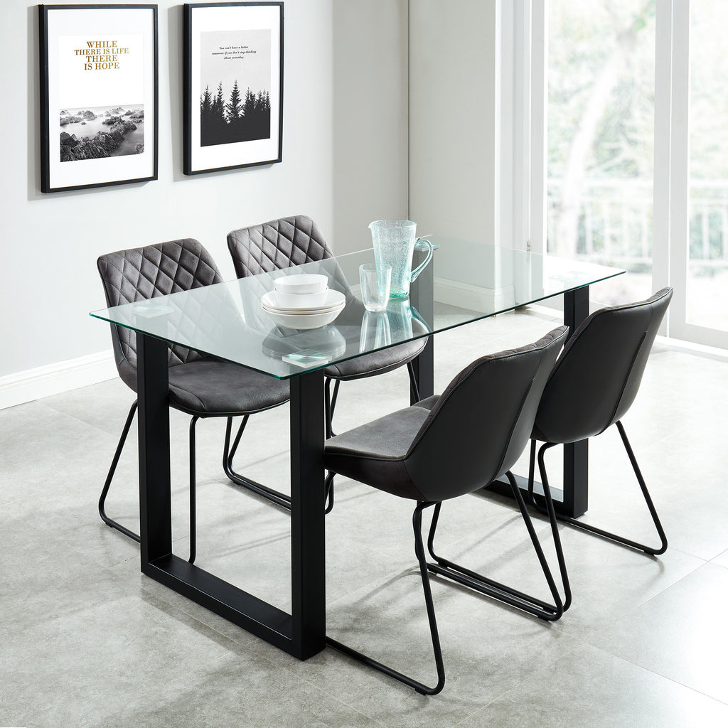 Franco Rectangular Dining Table, 55″ (Black)