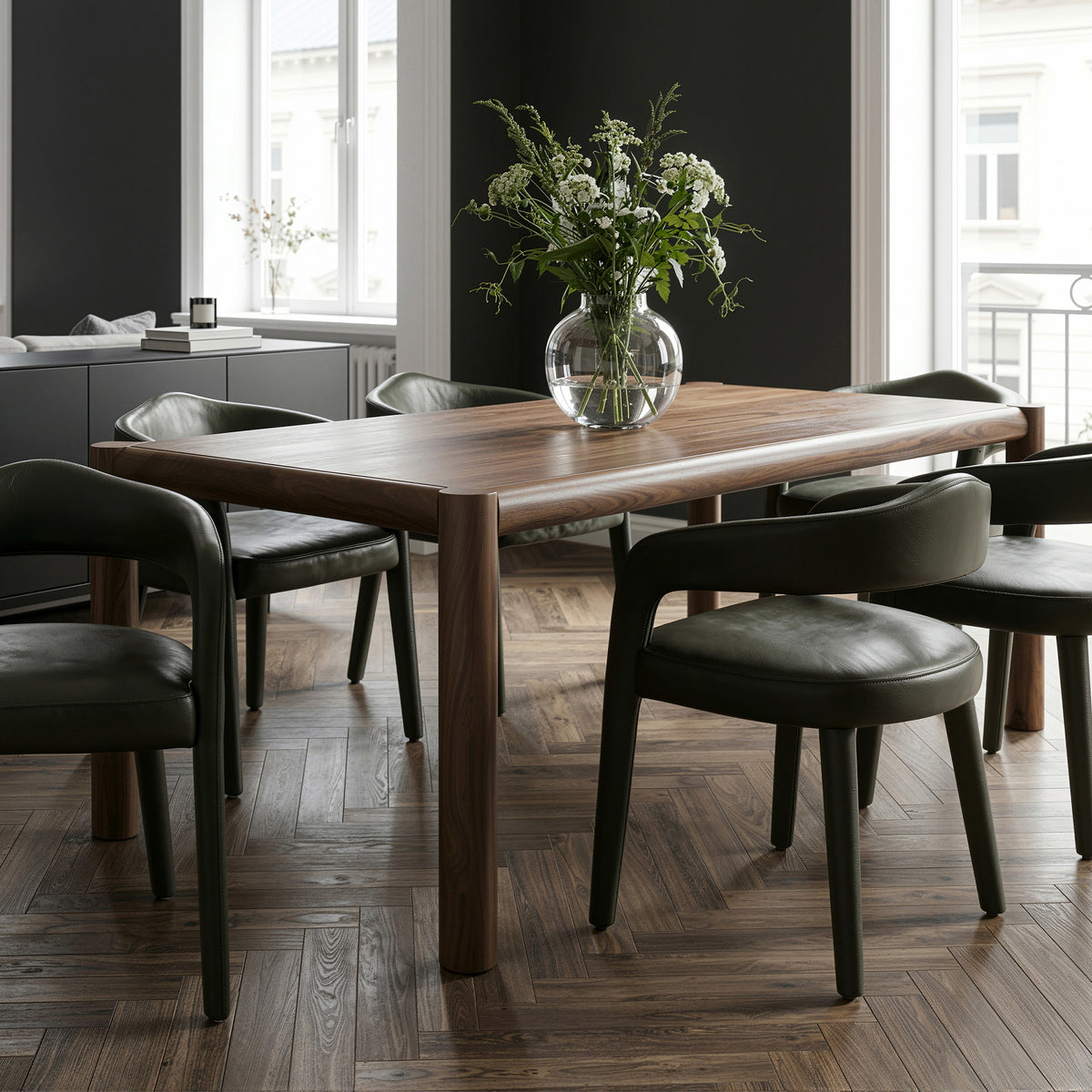 Advik Rectangular Dining Table, 79″ (Walnut)