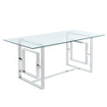 Eros Rectangular Dining Table, 71″ (Silver)