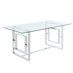 Eros Rectangular Dining Table, 71″ (Silver)