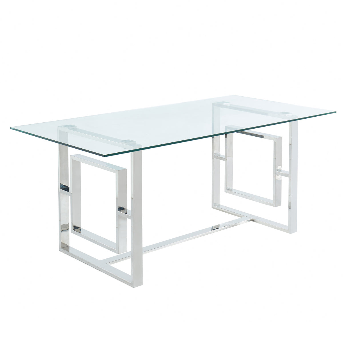 Eros Rectangular Dining Table, 71″ (Silver)