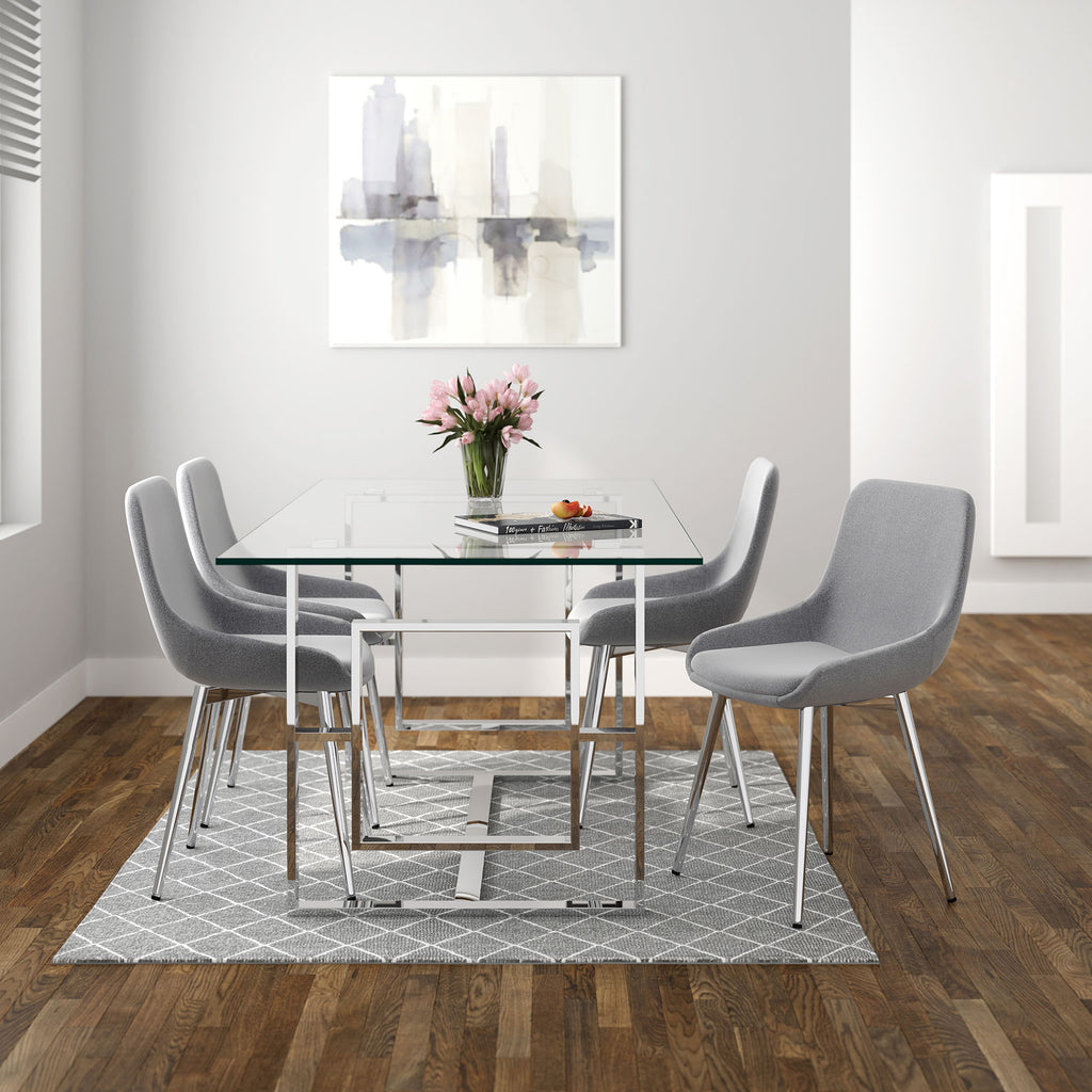 Eros Rectangular Dining Table, 71″ (Silver)