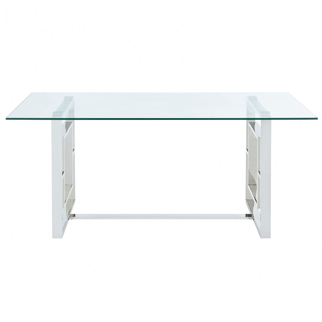 Eros Rectangular Dining Table, 71″ (Silver)